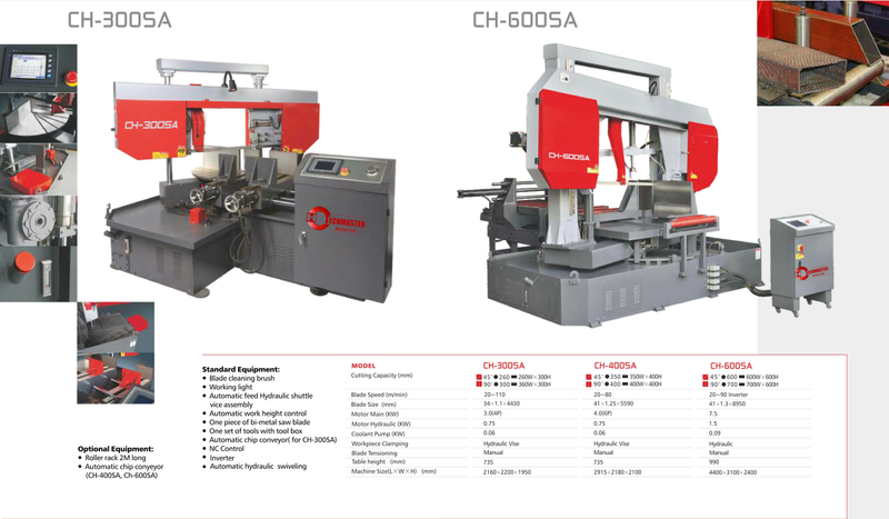  DOUBLE COLUMN FULLY AUTOMATIC BAND SAWS CH300SA-CH600SA