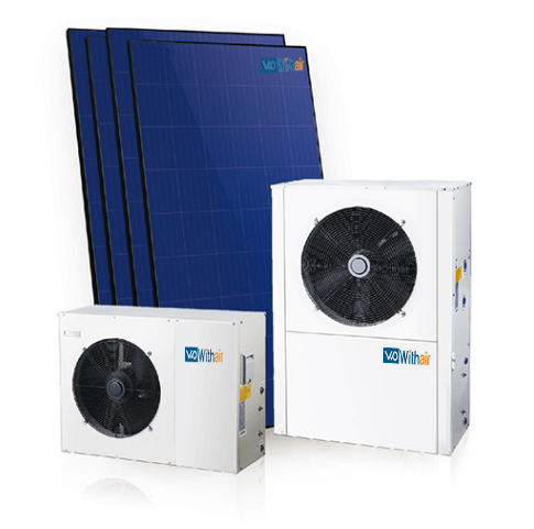 pool heat pump with solar panels