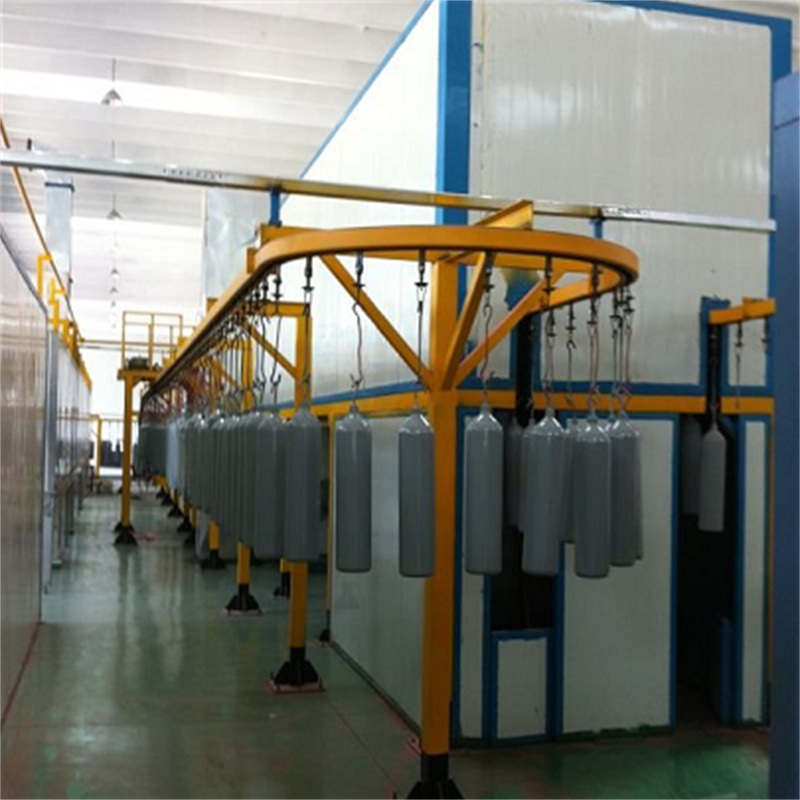 CNG Gas Cylinder Powder Coating Line, Seamless Steel Cylinder Spray Painting Booth