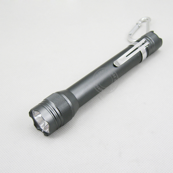 2AA size LED Aluminum flashlight with pocket clip