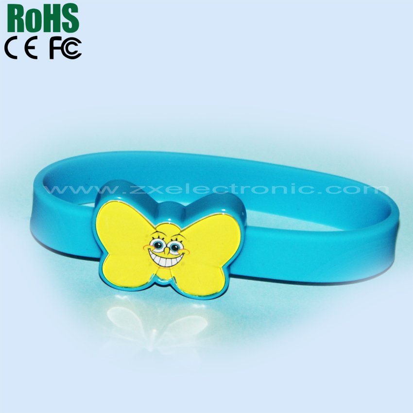 Butterfly rubber silicone flash bracelet