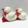 White Stuffed Animal Plush Duck Toy with Bow for Kids