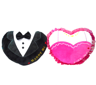 Inflatable Couple Travel Cushion Heart Shape Pillow With Love Words