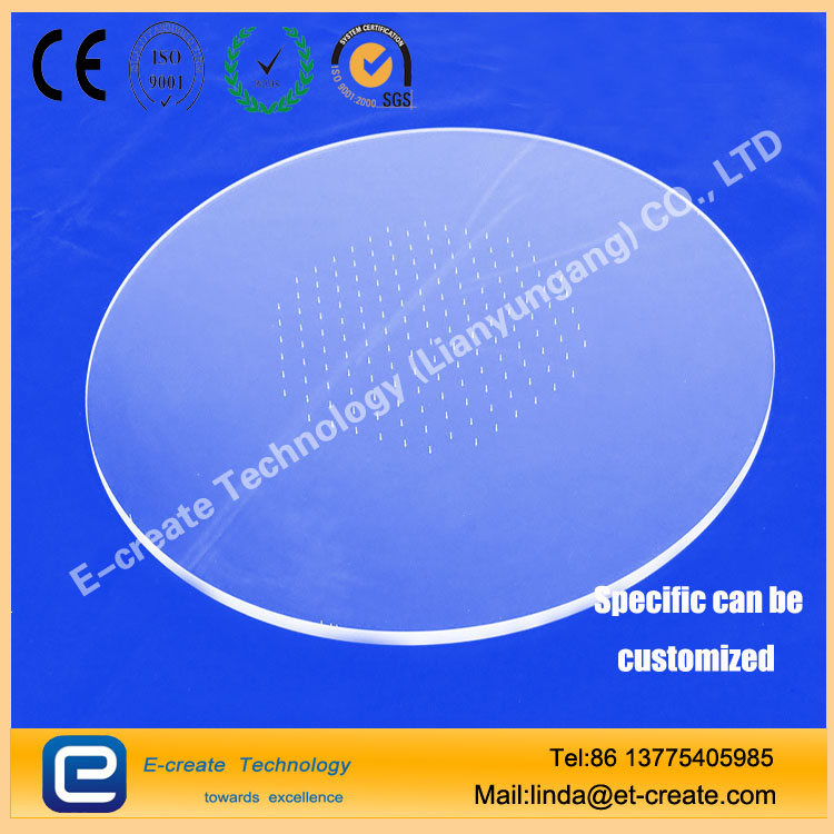 High-precision perforated quartz plate diameter 0.2mm error 20 microns