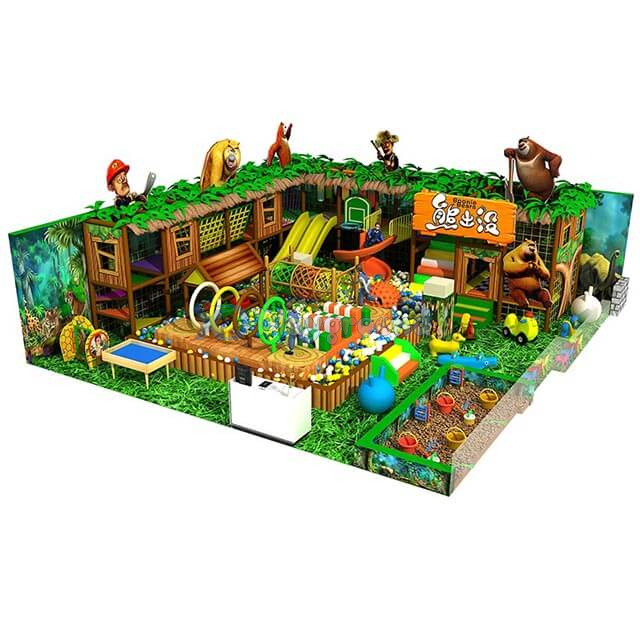 Jungle Theme Adventure Children Custom Мягкая крытая игровая площадка с шариковой подставкой
