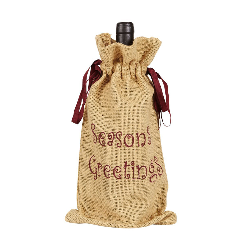 Original Hessian Drawstring Wine Bag Single Bottle Original Hessian Drawstring Wine Bag
