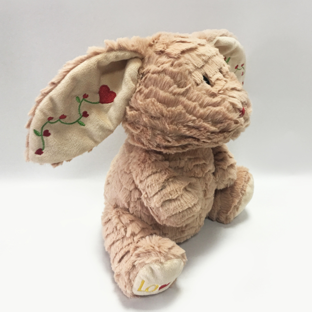 Custom Long Ear Valentine Stuffed Rabbit with Carrot Plush Toy