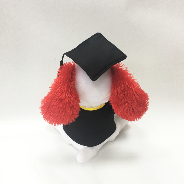 New Design Soft Graduation Dog Animals with Doctor Cap Plush