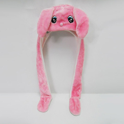 Soft Plush Pink Bunny Winter Hat for Kids
