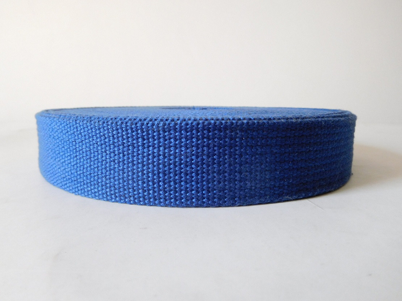 Blue polyester cotton webbing for garments&accessories