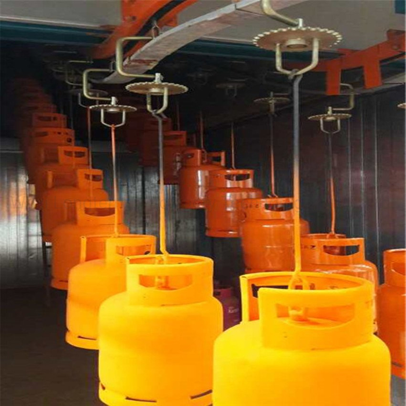 Automatic LPG Cylinder Powder Coating Equipment with Manual Powder Painting Booth and Oven