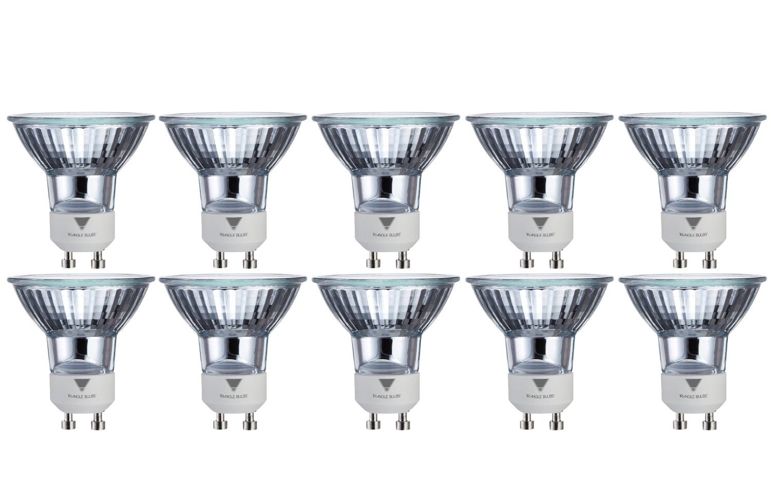 Best Sellertriangle Bulbs 50 Watt, GU10 Base, 120 Volt, MR16 with UV Glass Cover, Halogen Flood Light Bulb, Q50MR16/FL/GU10