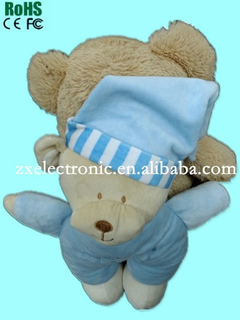 Small plush stuffed toy with press button sound music Box
