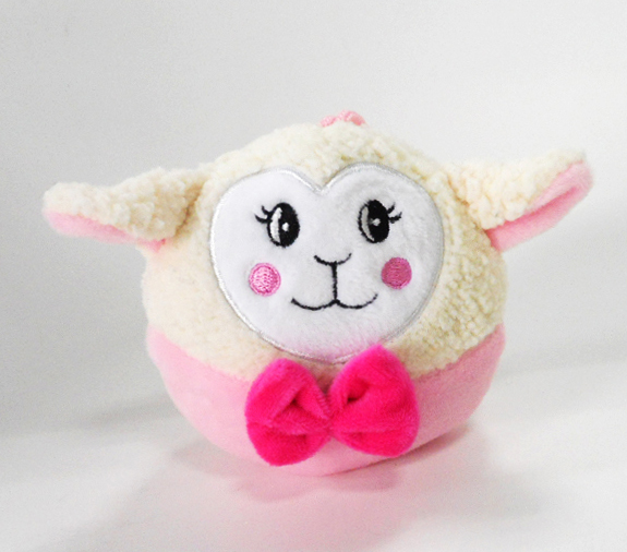 Lovely pink sheep Shape Stuffed Egg Toys with tie 