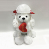 Cute Soft Plush Sitting Dog Toys with Red Heart