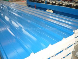 el panel de emparedado de 75m m PU/EPS/Rockwool/Glasswool para la azotea/la pared