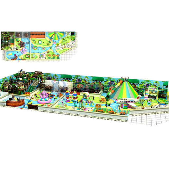 Jungle Gym Themed Amusement Park Детская крытая игровая площадка с комнатой для вечеринок