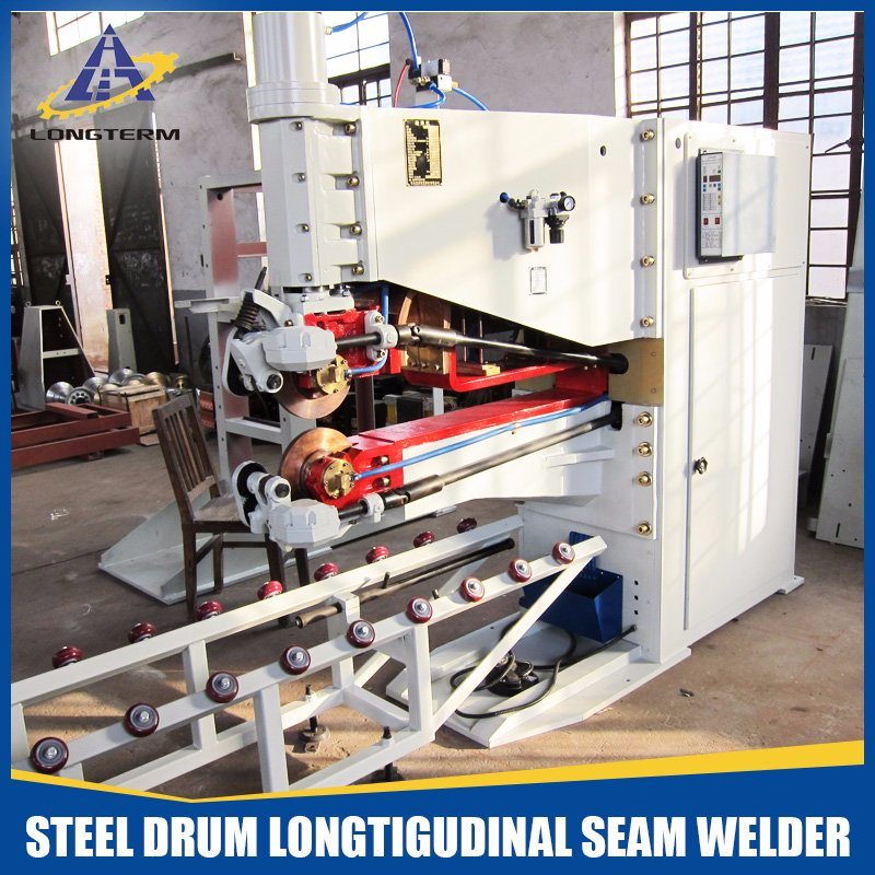 210L Steel Drum Resistance Seam Welding Machine, High Quality Standard Barrel Seam Welder Steel Drum Decoiler and Banking Line