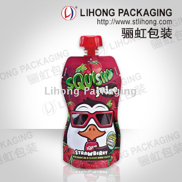 Special Shape Standing Beverage Pouch With Child Choke Proof Cap