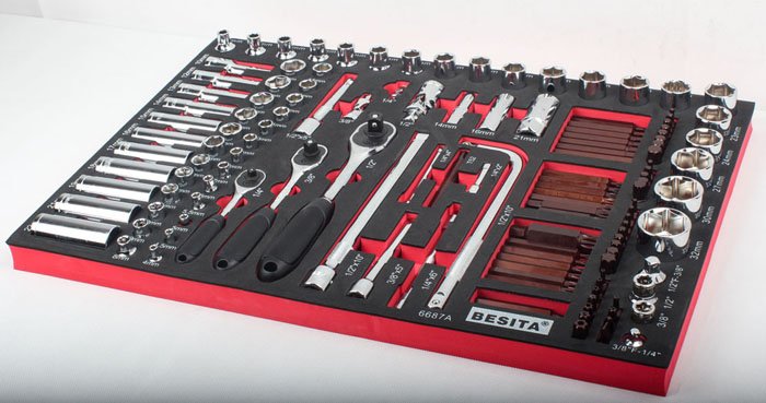 la carretilla de la herramienta de 267PCS Porsche fijó 6680