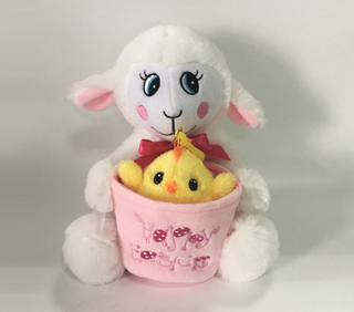 Plush Easter Sheep with Baby Chicken Plush Made in China
