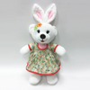 Cuty White Rabbit Plush Toys with Floral Dress