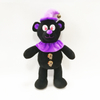 Halloween Black Bears with Purper Hat And Skull Button