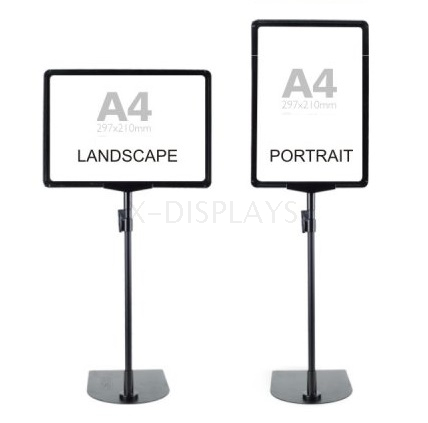 A4 Sign Holder Poster Sign Display Shop Retail Floor Standing Holder Choice HOT! 