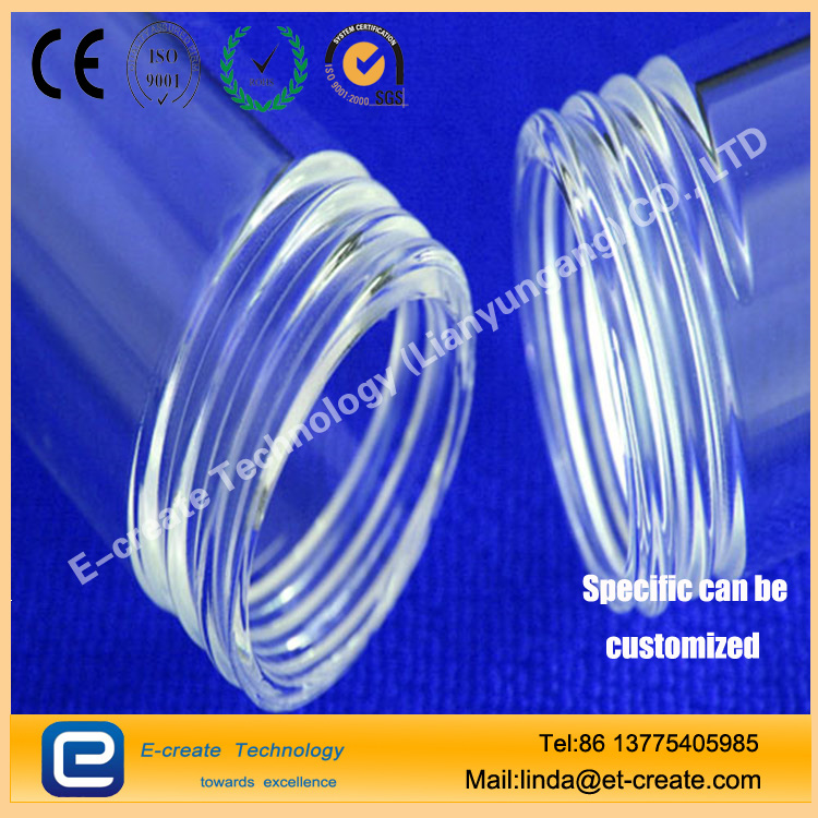 GL standard threaded joint quartz tube / quartz glass tube with screw thread