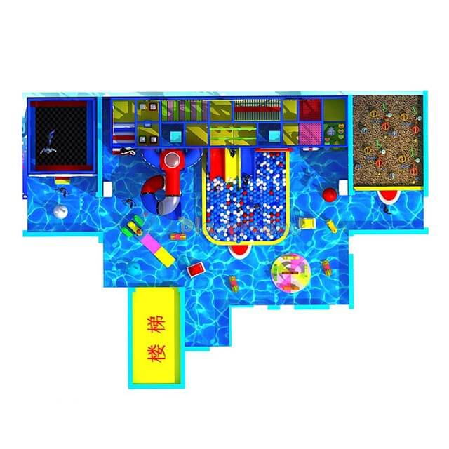 Ocean Theme Пользовательский детский парк развлечений Маленькая мягкая крытая игровая площадка