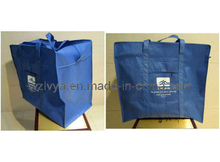Non Woven Zipper Bag Blue with Side Bag (LYZ01)