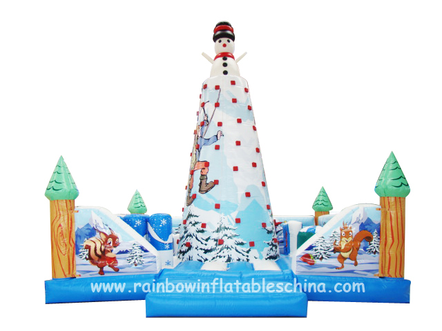 RB13001（6x6m）Inflatable Climbing Rock Game For Kids And Adults/ Inflatable Christmas Theme Climbing Game
