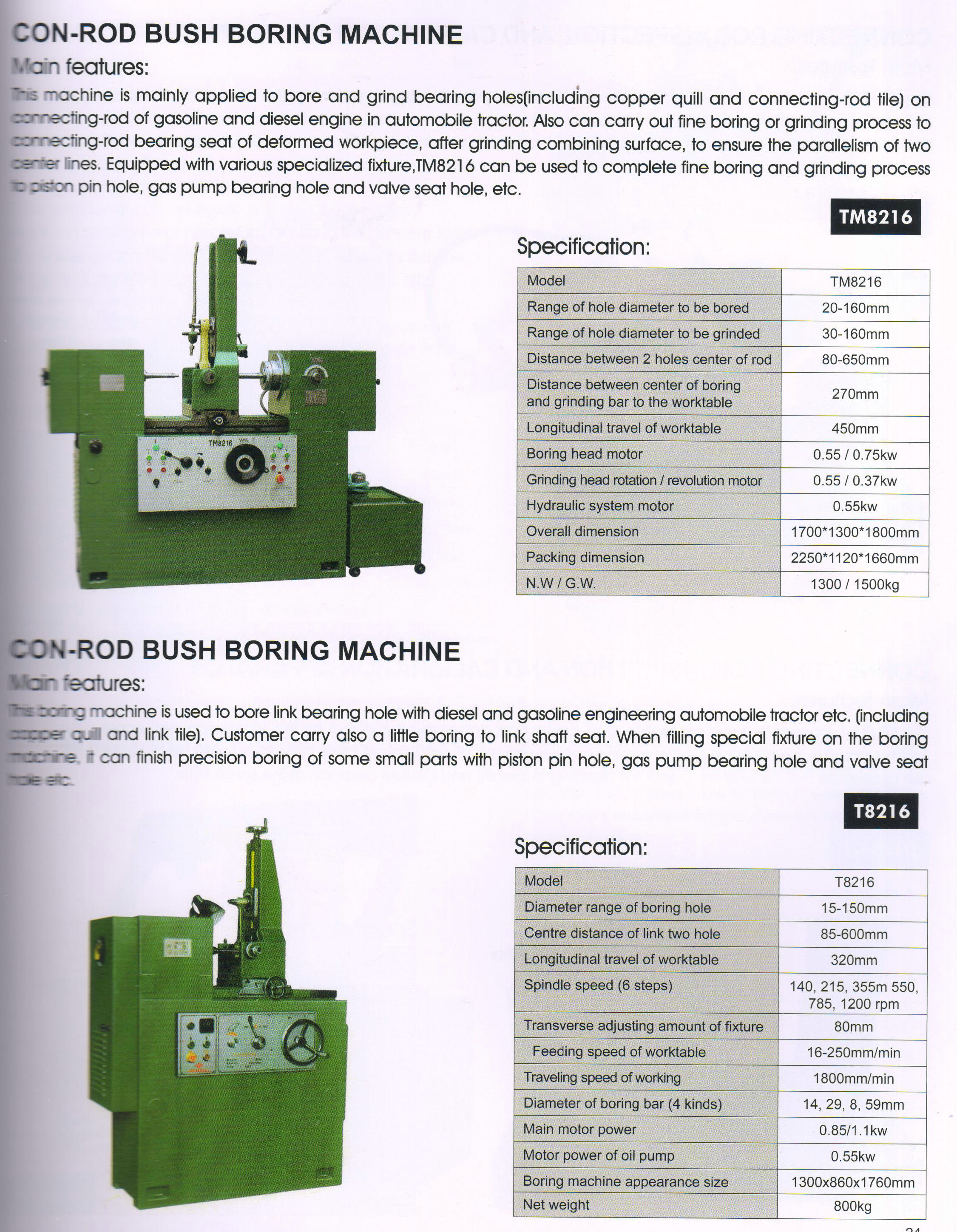 CON-ROD BUSHING BORING -MACHINE TM8216
