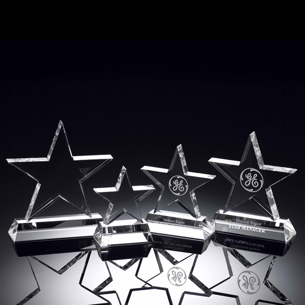 Standing Crystal Star Trophy For Recognition Award Ideas