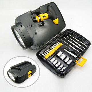 26pcs Hand Tool Box with Light