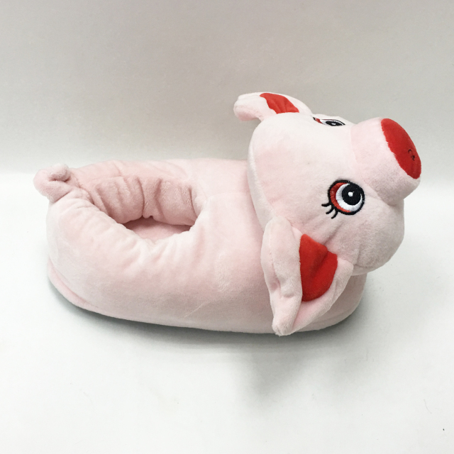 Cute Pig Shaped Plush Kids Animal Slippers