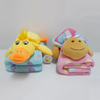 Safe and harmless plush animal cotton baby blanket China baby security blanket with animal toy