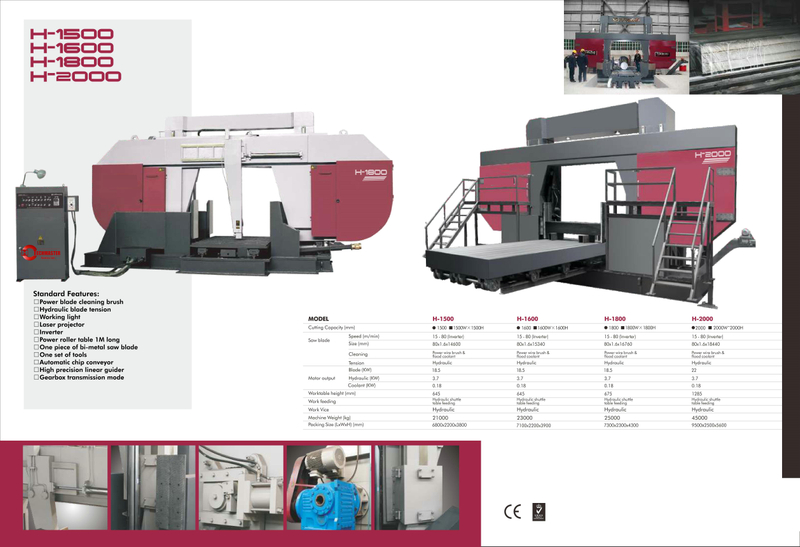 METAL BAND SAWING MACHINE H-1500/H-1600.H-1800/H-2000