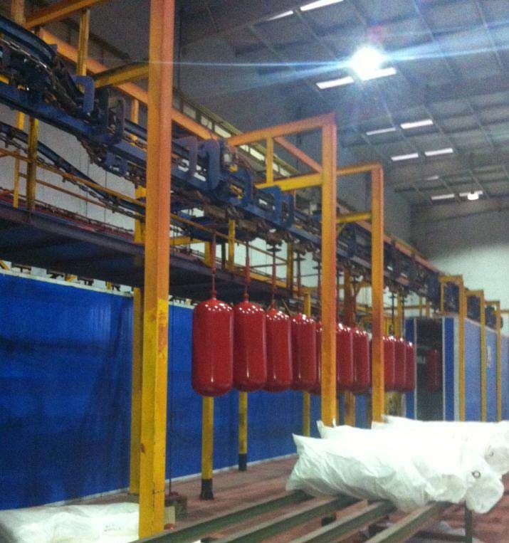 CNG Cylinder Powder Coating Line, Spray Painting Booth for Oxygen Cylinder