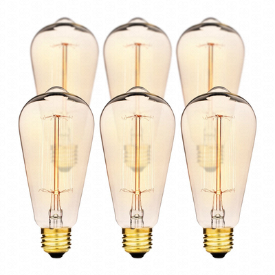 Hudson Lighting Vintage Antique Style Edison Bulb - 4 Pack - St64 - Squirrel Cage Filament - 230 Lumens - Dimmable