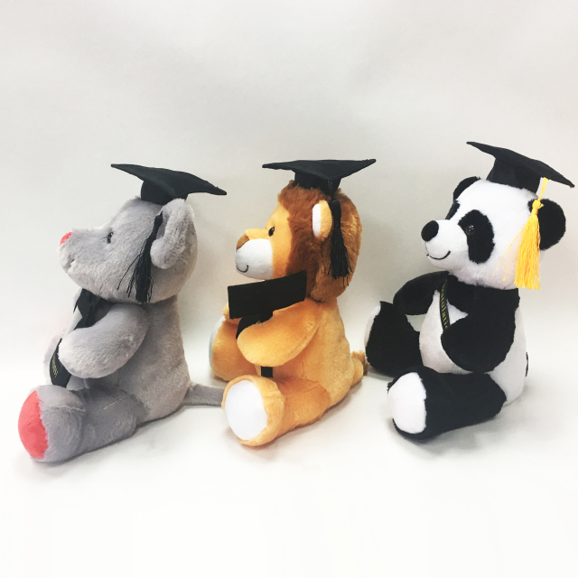 Stuffed Graduation Animal Mouse Lion And Panda Plush