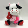 Love Valentine Wedding Soft Plush Cow With Heart Pillow