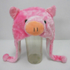 Soft Plush Toy Pink Pig Winter Hat for Kids