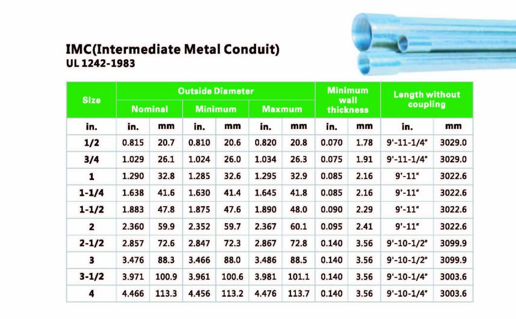 Intermediate Metal Conduit Imc Conduit Buy Imc Imc Conduit Imc Pipe Product On Hangzhou Esco 4937