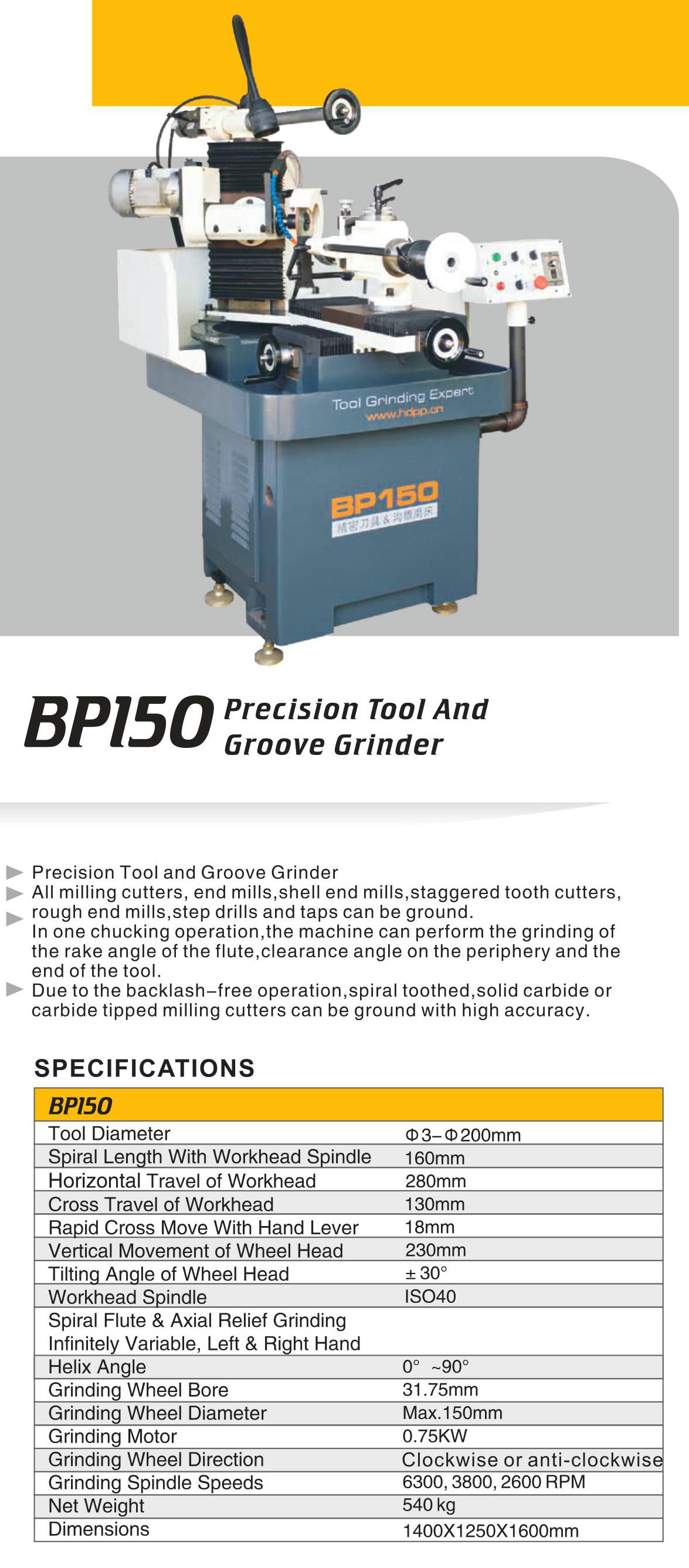PRECISION DRILL GRINDER BP150