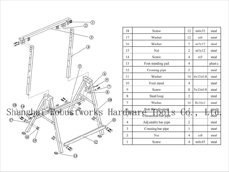 Adjustable Metal Stand Trestle (181107)