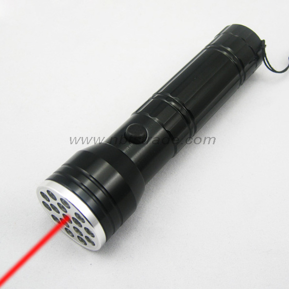15 LED Flashlight with Laser Pointer 