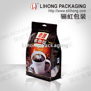 Custom Printing Flat Bottom Pouch Packaging Coffee Bag With One Way Degassing Valve