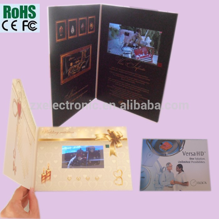 Video brochure/greeting card video/video book with video palyer customized