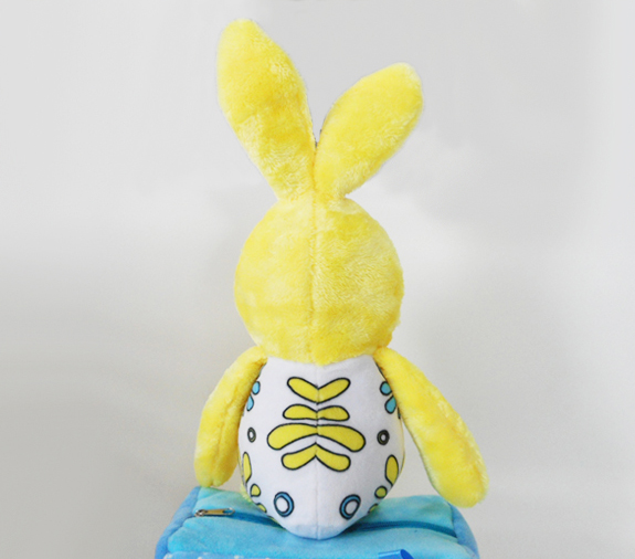 Adorable Easter Soft Plush Stuffed Yellow Rabbit with Tissue Box